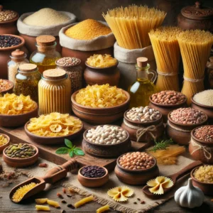 Pasta, Reis, Risotto, Hülsenfrüchte und Mehl