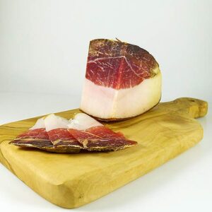 Eichelschwein-Schinkenspeck von der Waldweide, luftgetrocknet