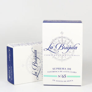 Bauchfleisch vom Gelbflossenthun in Olivenöl - La Brújula Ventresca de Atún Claro N. 65, absolute Rarität