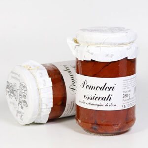 Pomodori essicati - sonnengetrocknete San Marzano-Tomaten in nativem Olivenöl extra