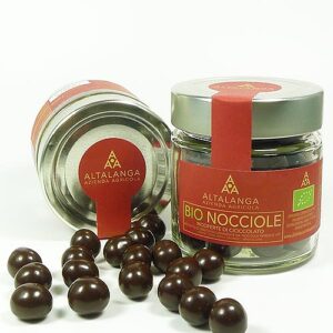 BIO-Haselnüsse in Zartbitter-Schokolade - BIO-Nocciole ricoperte di Cioccolato fondente 120g