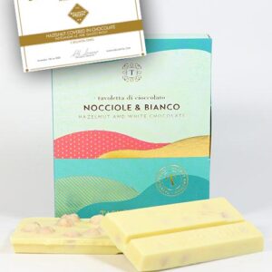 Weiße Schokolade mit ganzen gerösteten Haselnüssen IGP, Tastëlanghe 110g