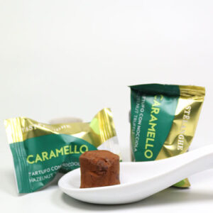 Trüffelpraline mit Karamell-Schokolade mit Piemont Haselnüssen IGP, Tartufo con Nocciole Caramello, Tastelanghe 11g