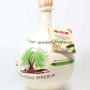 Natives Olivenöl extra, sortenreines Taggiasca-Olivenöl - Olio Extravergine di Oliva Cultivar Taggiasca in der Porzellan-Phiole, 500ml