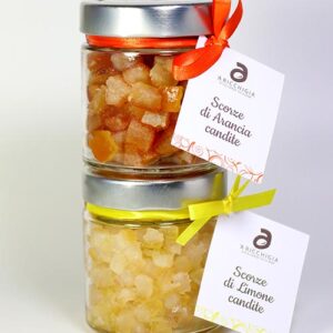 Kandierte Orangen- und Zitronenschalen aus Sizilien - Scorze di Arancia e Limone candite 2x150g