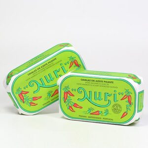 Kleine Makrelen in pikantem Olivenöl - Cavalas em Azeite Picante 125g/90g Nuri