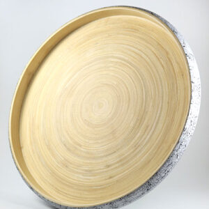 bibol KHAY Tablett 30 cm, Bambus mit Eierschalen (fair & authentisch)