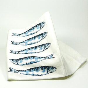 Geschirr-Handtuch 'Sardinen' in Jacquard-Qualität aus Portugal