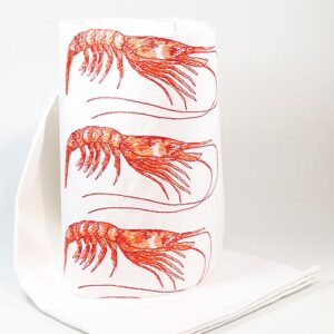 Geschirr-Handtuch 'Garnelen' in Jacquard-Qualität aus Portugal