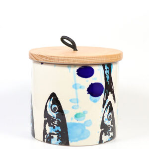 Vorratsdose (Keramik 0,7L) Sardinen-Motiv 12 x 11,5 cm (Portugal)