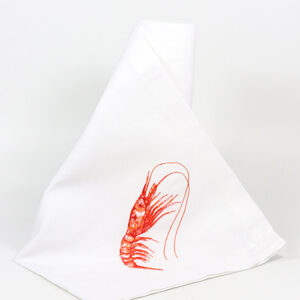 Stoff-Serviette 'Garnele' in Halbleinen aus Portugal