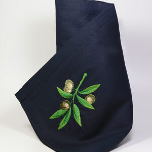 Große Stoff-Serviette 'Oliven' in Halbleinen aus Portugal