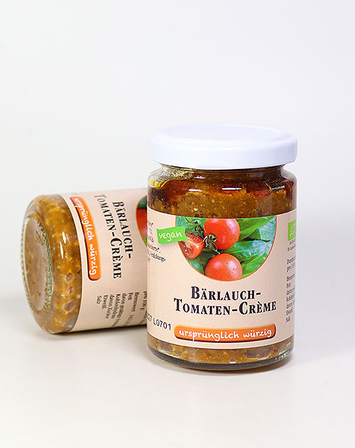 BIO Bärlauch-Tomaten-Creme vom Bodensee. Ursprünglich würzig, 135g