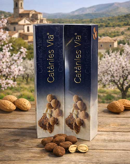 Catánies Via Geröstete, karamellisierte Marcona-Mandeln, ummantelt mit Milchcreme und Kakao