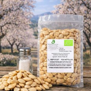 Geröstete, geschälte und gesalzene BIO Mandeln aus Sizilien - Mandorla pelata tostata salata 200g