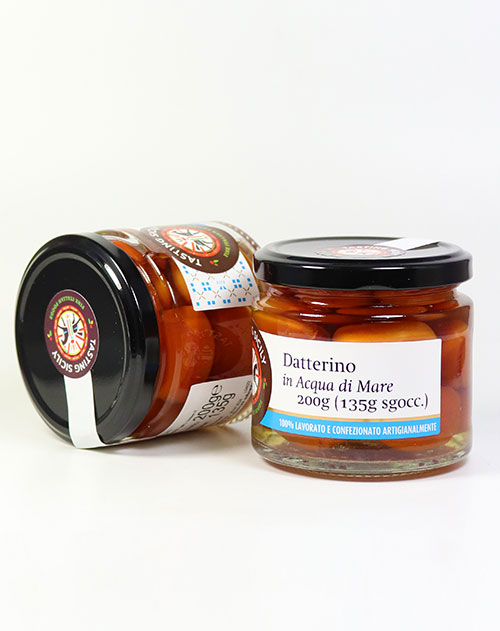 SONDERANGEBOT Datteltomaten in Meerwasser - Datterino in Acqua di mare 200g/135g, Tasting Sicily