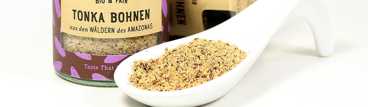 Tonka Bohnen aus den Wäldern des Amazonas BIO & FAIR - Blumig süßes Aroma für ausgefallene Süßpeisen und Desserts, 30g